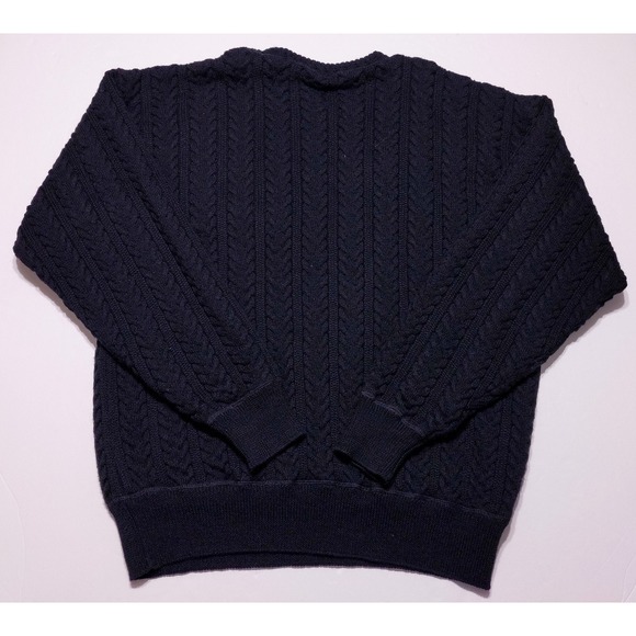 Vintage DESCENTE Walt Disney World Golf Classic Cable Knit Wool Sweater Black XL - Picture 12 of 12